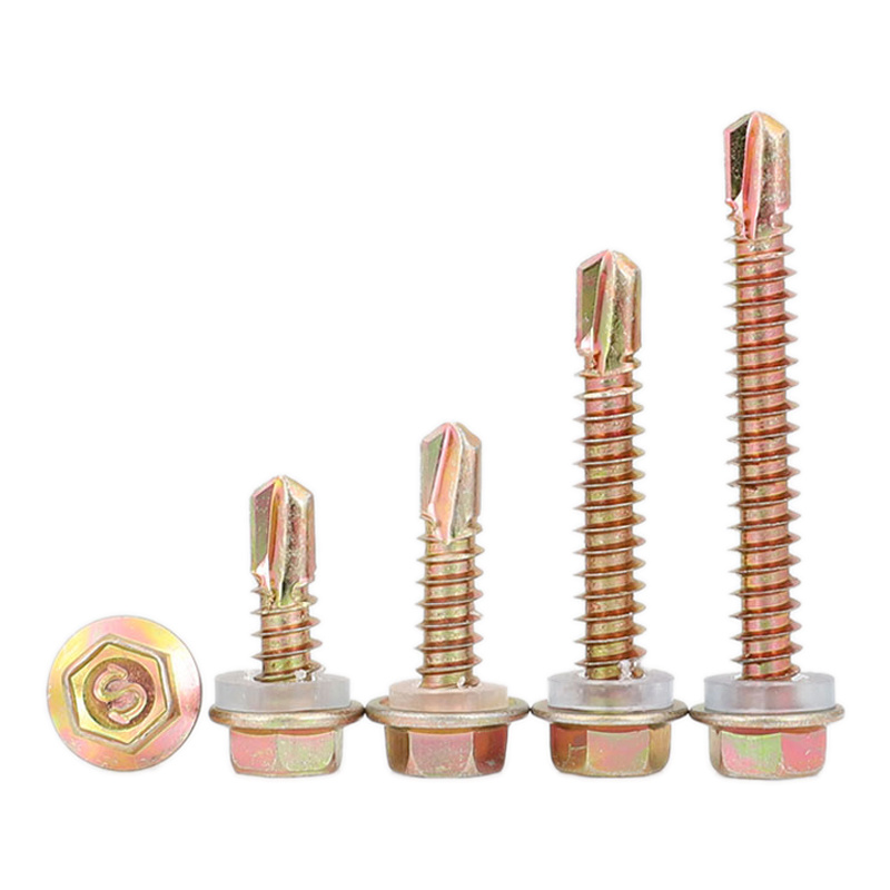 Color Yellow Zinc Plated Steel Hexagon Head Drill Screw Hex Self-drillng Scrwes