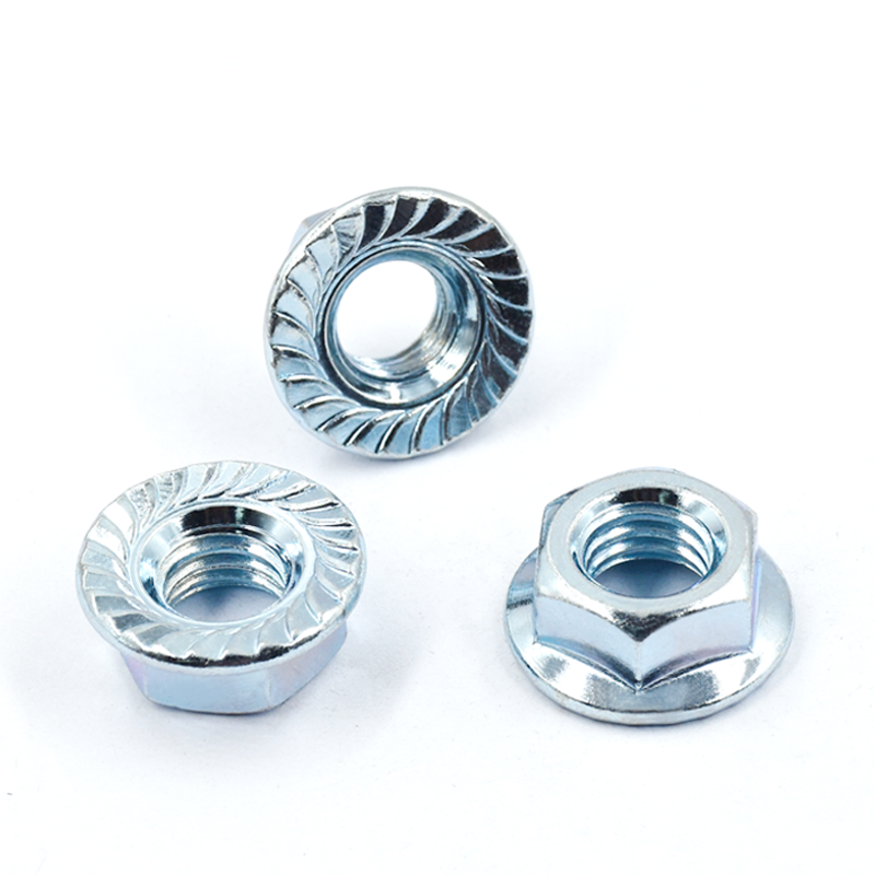 High Strength Grade 4 8 10 12 Steel Galvanized Blue White Zinc Plated DIN6923 Hex Flange Nuts