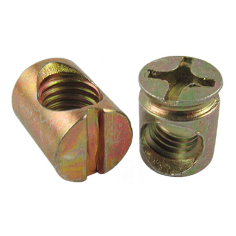 High Strength Grade 4 8 10 12 Steel Color Yellow Zinc Plated Barrel Nuts