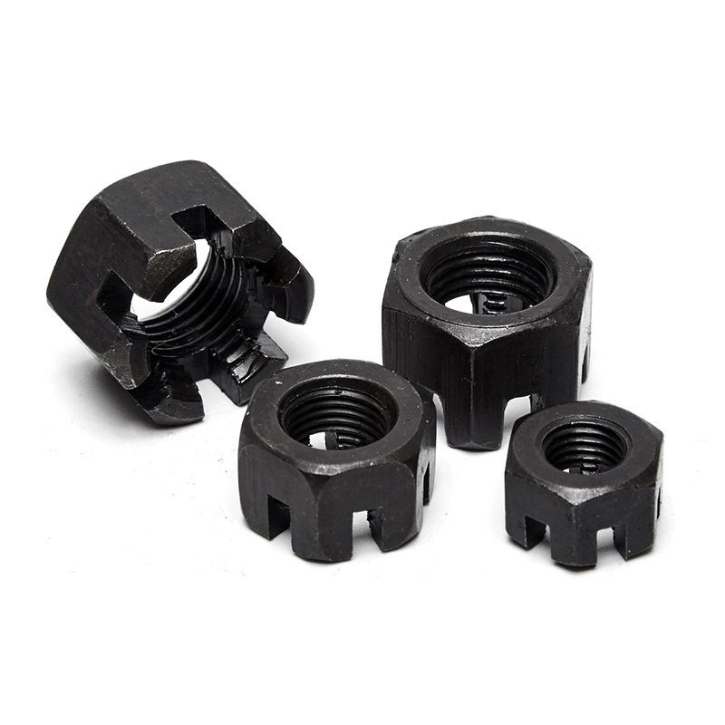 High Strength Grade 4 8 10 12 Steel Black Oxide DIN935 Castle Nuts