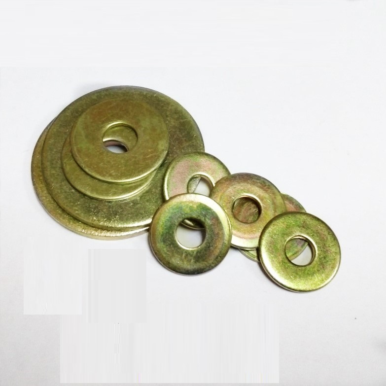 Color Yellow Zinc Plated Steel DIN125 Flat Washers
