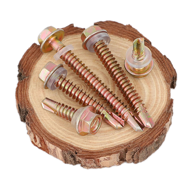 Color Yellow Zinc Plated Steel Hexagon Head Drill Screw Hex Self-drillng Scrwes