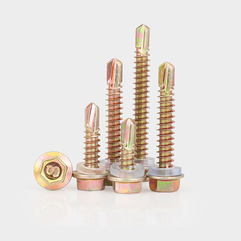 Color Yellow Zinc Plated Steel Hexagon Head Drill Screw Hex Self-drillng Scrwes