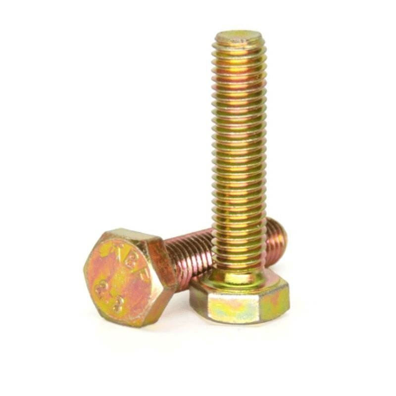 High Strength Grade 8.8 10.9 12.9 Steel DIN931 DIN933 Yellow Zinc Plated Hex Bolts