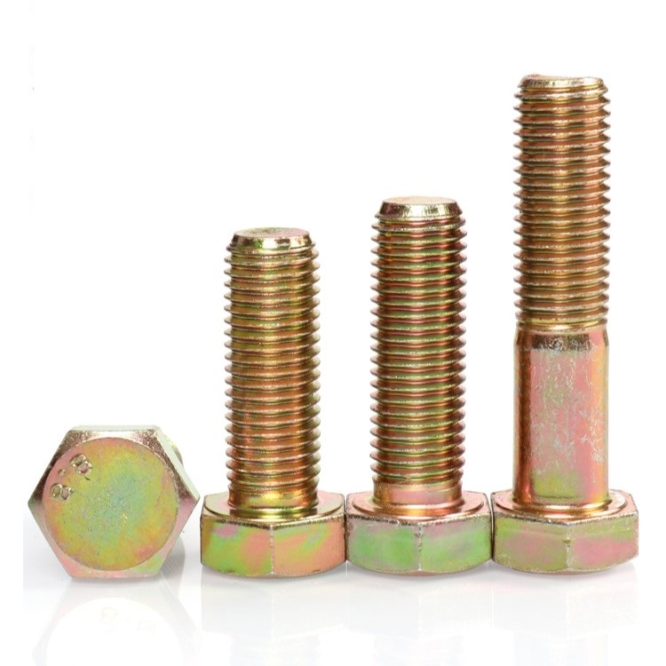 High Strength Grade 8.8 10.9 12.9 Steel DIN931 DIN933 Yellow Zinc Plated Hex Bolts