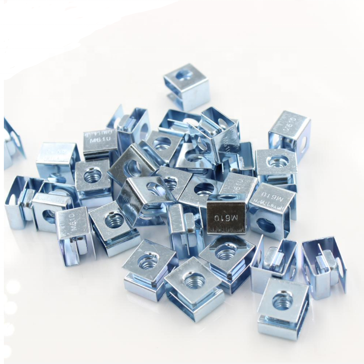 High Strength Grade 4 8 10 12 Steel Galvanized Blue White Zinc Plated Cage Nuts