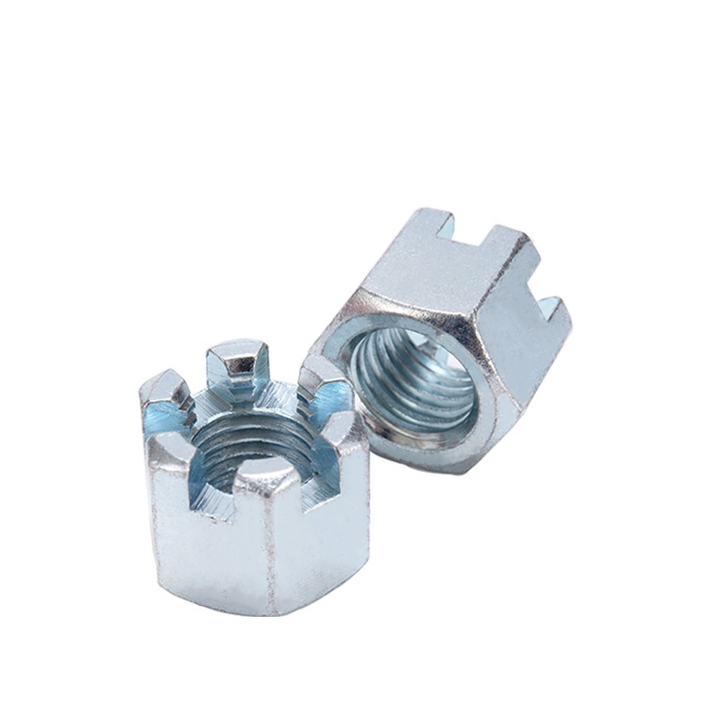 High Strength Grade 4 8 10 12 Steel Galvanized Blue White Zinc Plated DIN935 Castle Nuts