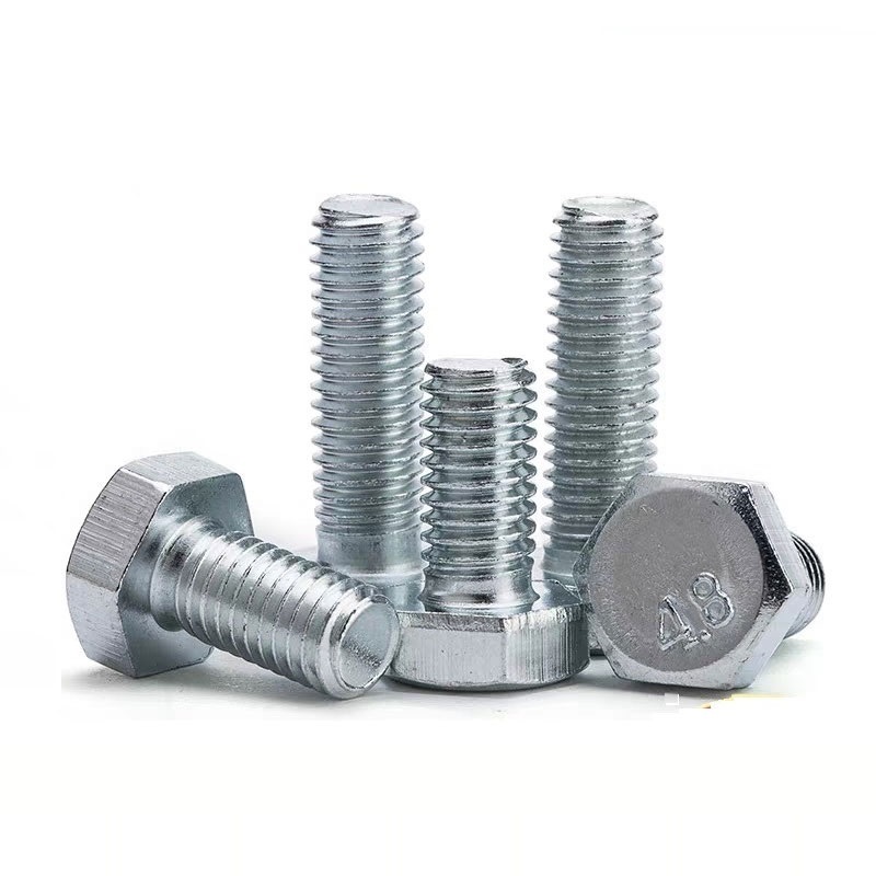 Boulons hexagonaux galvanisés en acier au carbone classe 4.8 DIN931 DIN933