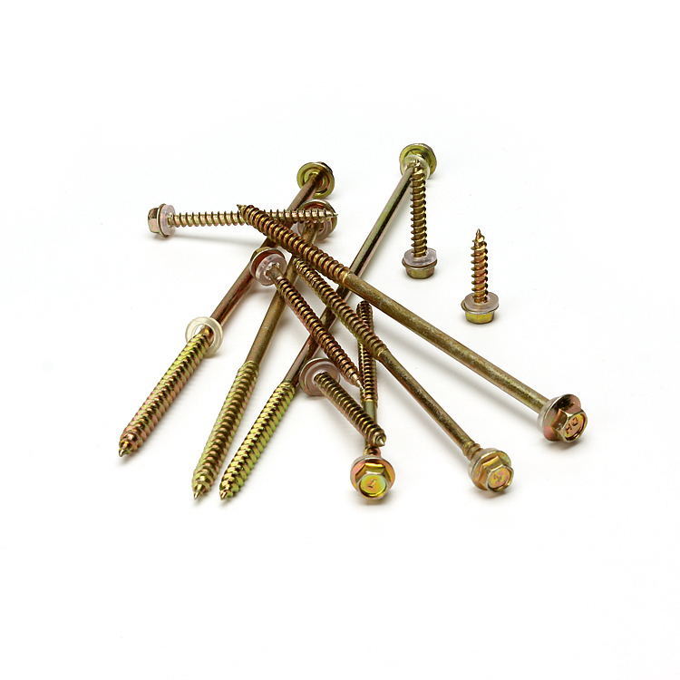 Color Yellow Zinc PlatedSteel Hexagon Head Hex Self-tapping Screws