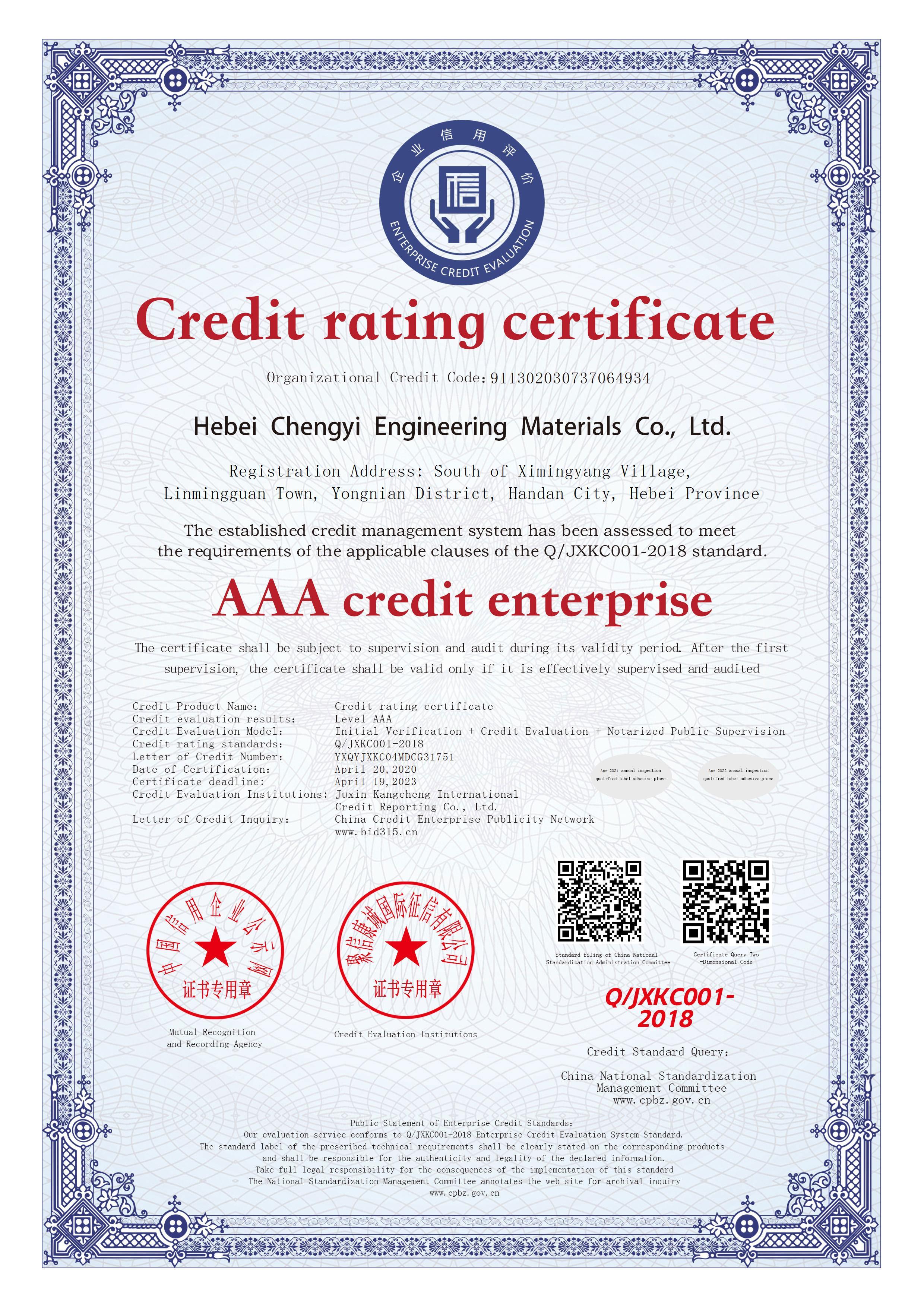 AAA grade credit enterprise