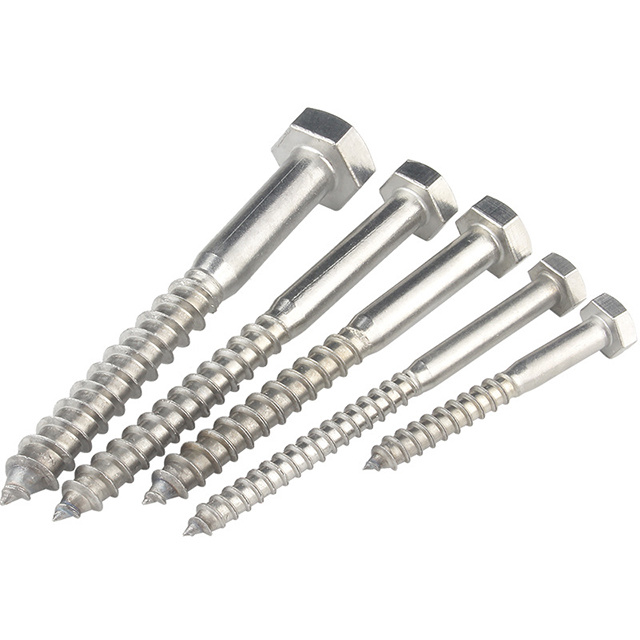 Stainless Steel SS304 SS316 SS201 Hexagon Head Hex Wood Screws