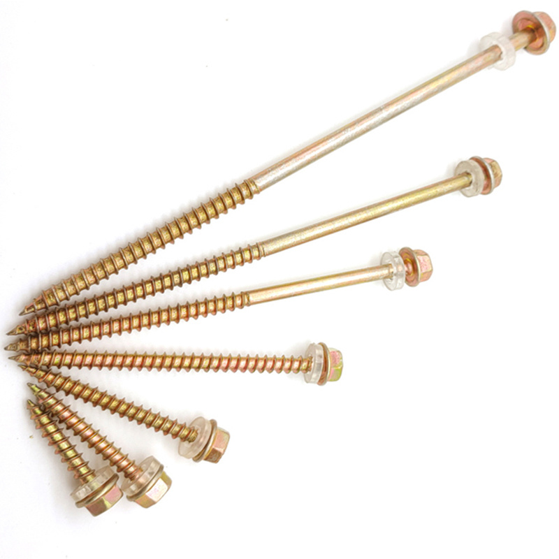 Color Yellow Zinc PlatedSteel Hexagon Head Hex Self-tapping Screws