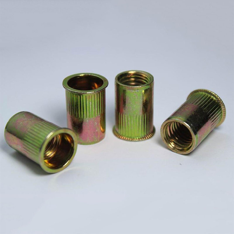 High Strength Grade 4 8 10 12 Steel Color Yellow Zinc Plated DIN7340 Rivet Nuts