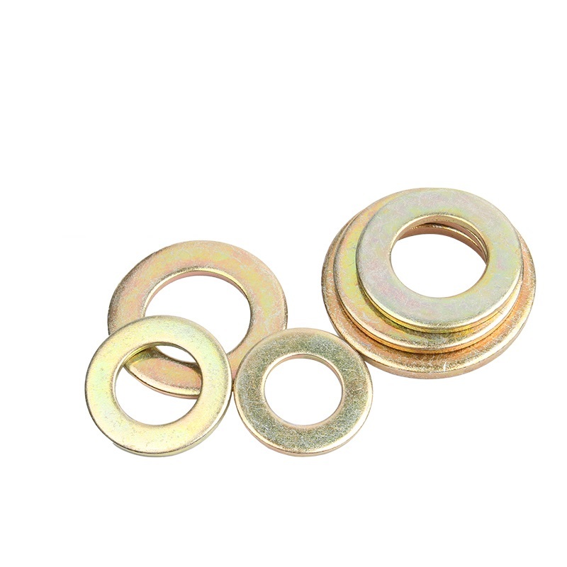 Color Yellow Zinc Plated Steel DIN125 Flat Washers