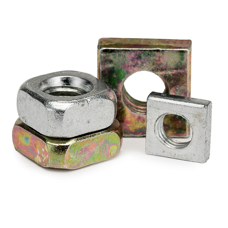 High Strength Grade 4 8 10 12 Steel Galvanized Blue White Zinc Plated DIN577 Square Nuts