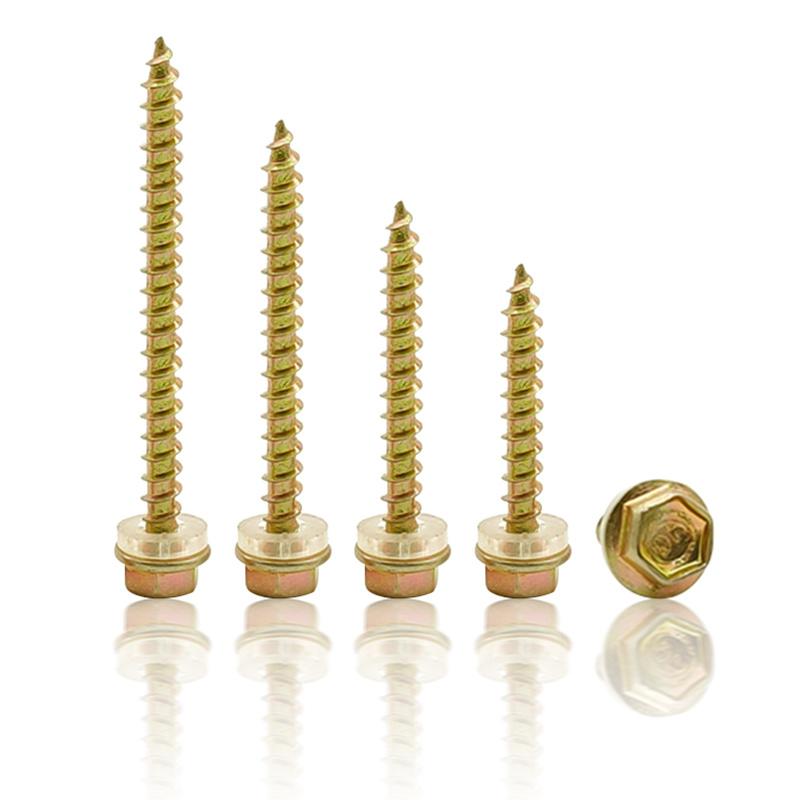 Color Yellow Zinc PlatedSteel Hexagon Head Hex Self-tapping Screws