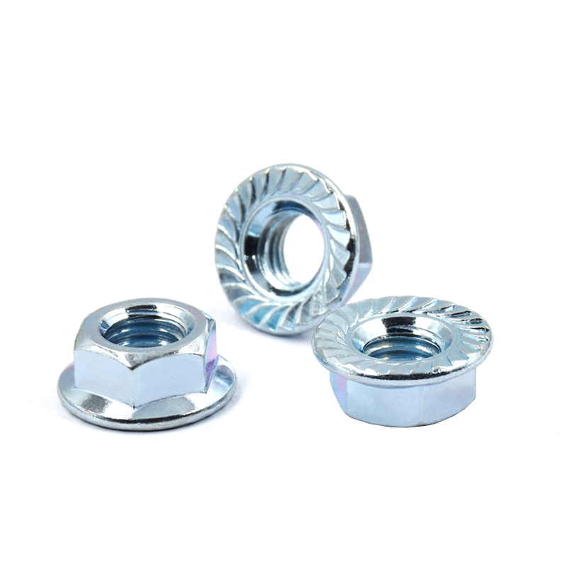High Strength Grade 4 8 10 12 Steel Galvanized Blue White Zinc Plated DIN6923 Hex Flange Nuts