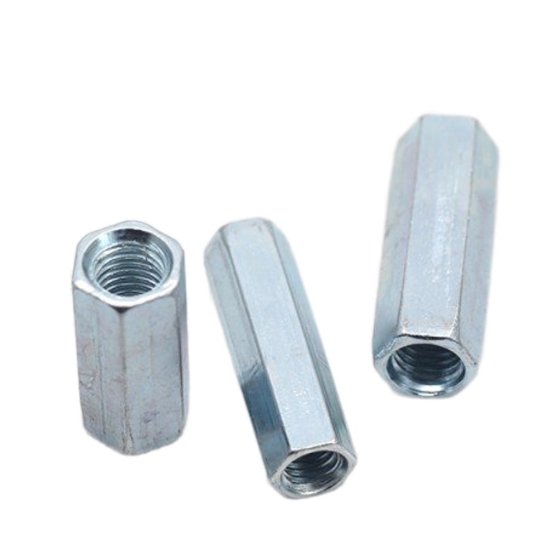High Strength Grade 4 8 10 12 Steel Galvanized Blue White Zinc Plated DIN6334 Long Hex Coupling Nuts