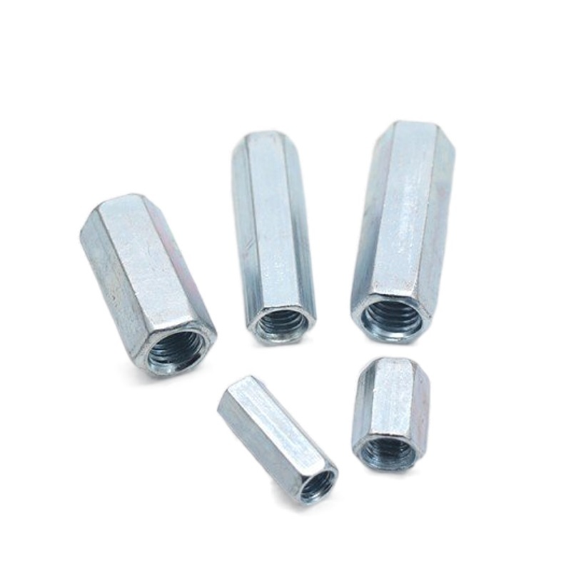 High Strength Grade 4 8 10 12 Steel Galvanized Blue White Zinc Plated DIN6334 Long Hex Coupling Nuts