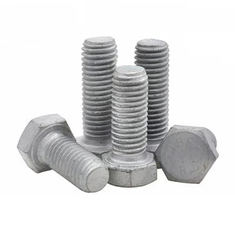 Alta resistência 8,8 grau 10,9 12,9 aço DIN931 DIN933 galvanizado por imersão a quente HDG parafuso hexagonal