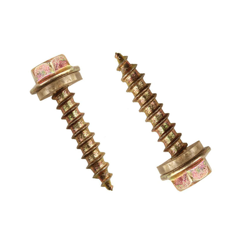 Color Yellow Zinc PlatedSteel Hexagon Head Hex Self-tapping Screws