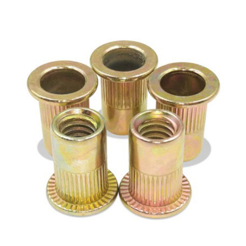 High Strength Grade 4 8 10 12 Steel Color Yellow Zinc Plated DIN7340 Rivet Nuts
