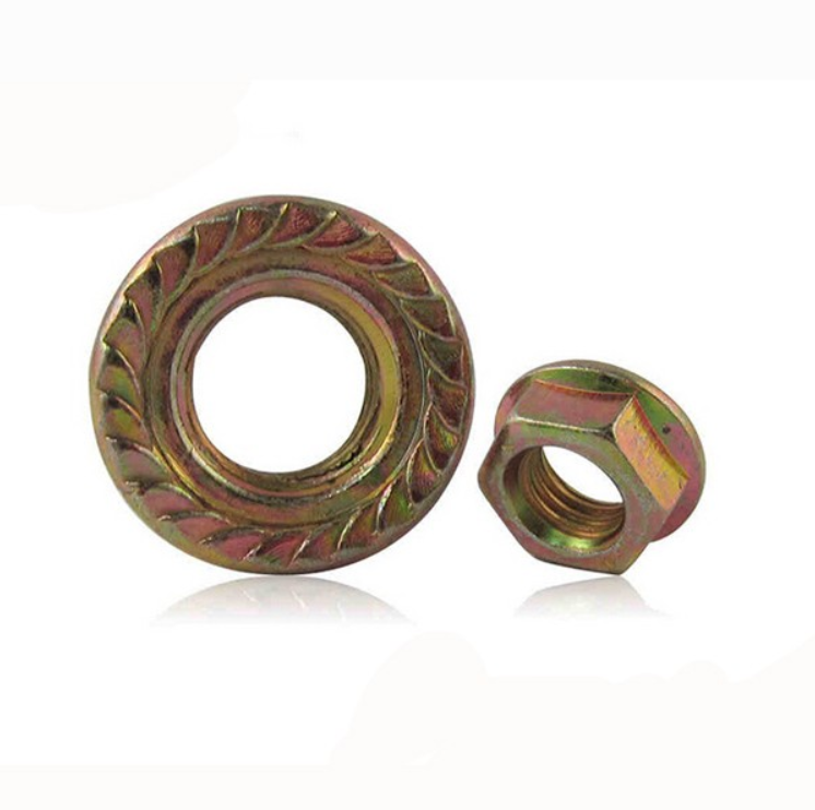 High Strength Grade 4 8 10 12 Steel Color Yellow Zinc Plated DIN6923 Hex Flange Nuts