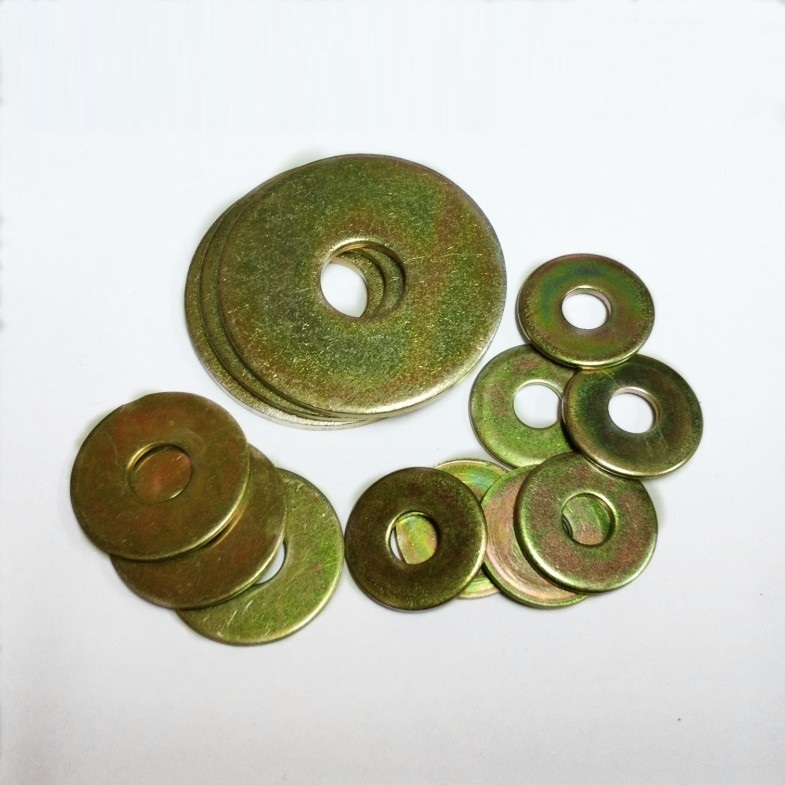 Color Yellow Zinc Plated Steel DIN125 Flat Washers