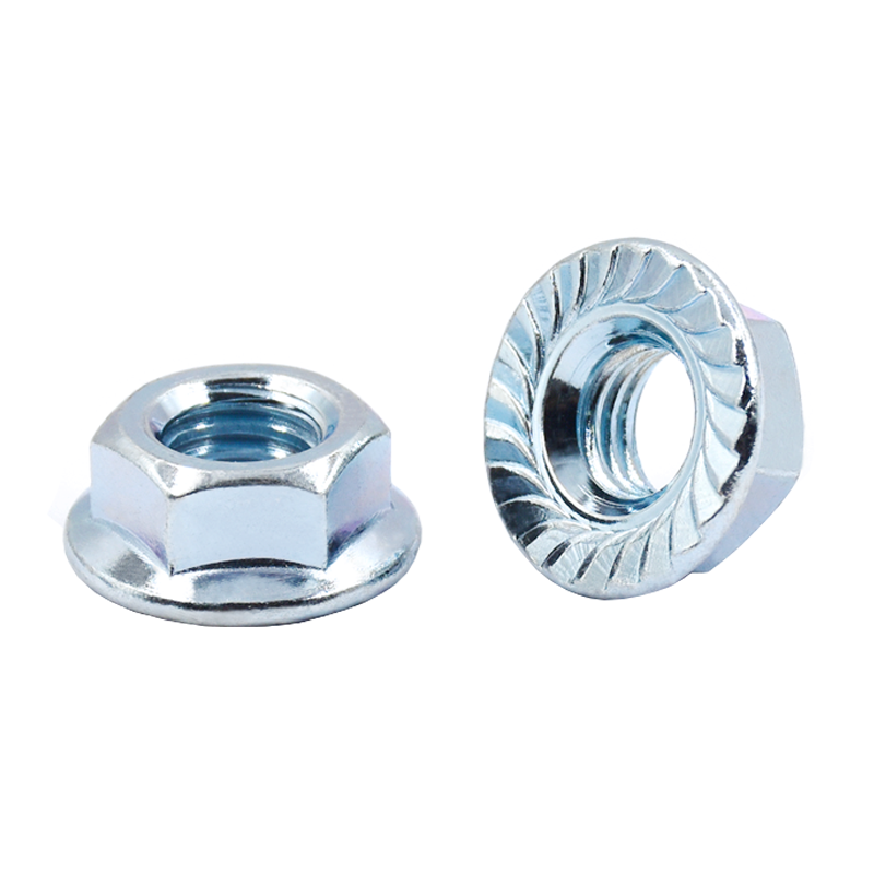 High Strength Grade 4 8 10 12 Steel Galvanized Blue White Zinc Plated DIN6923 Hex Flange Nuts